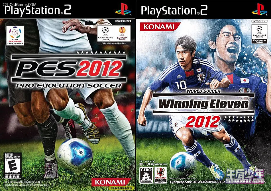 实况足球 胜利十一人 2012 PS版本日版和欧版封面