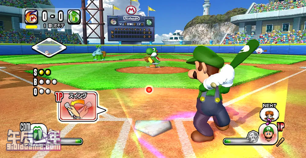 Wii 马里奥超级棒球场 家庭棒球 游戏截图